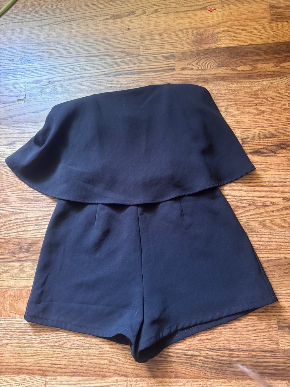 Sugarlips Black Strapless High-Waist Shorts Romper